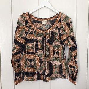 Sezane patchwork cotton blouse